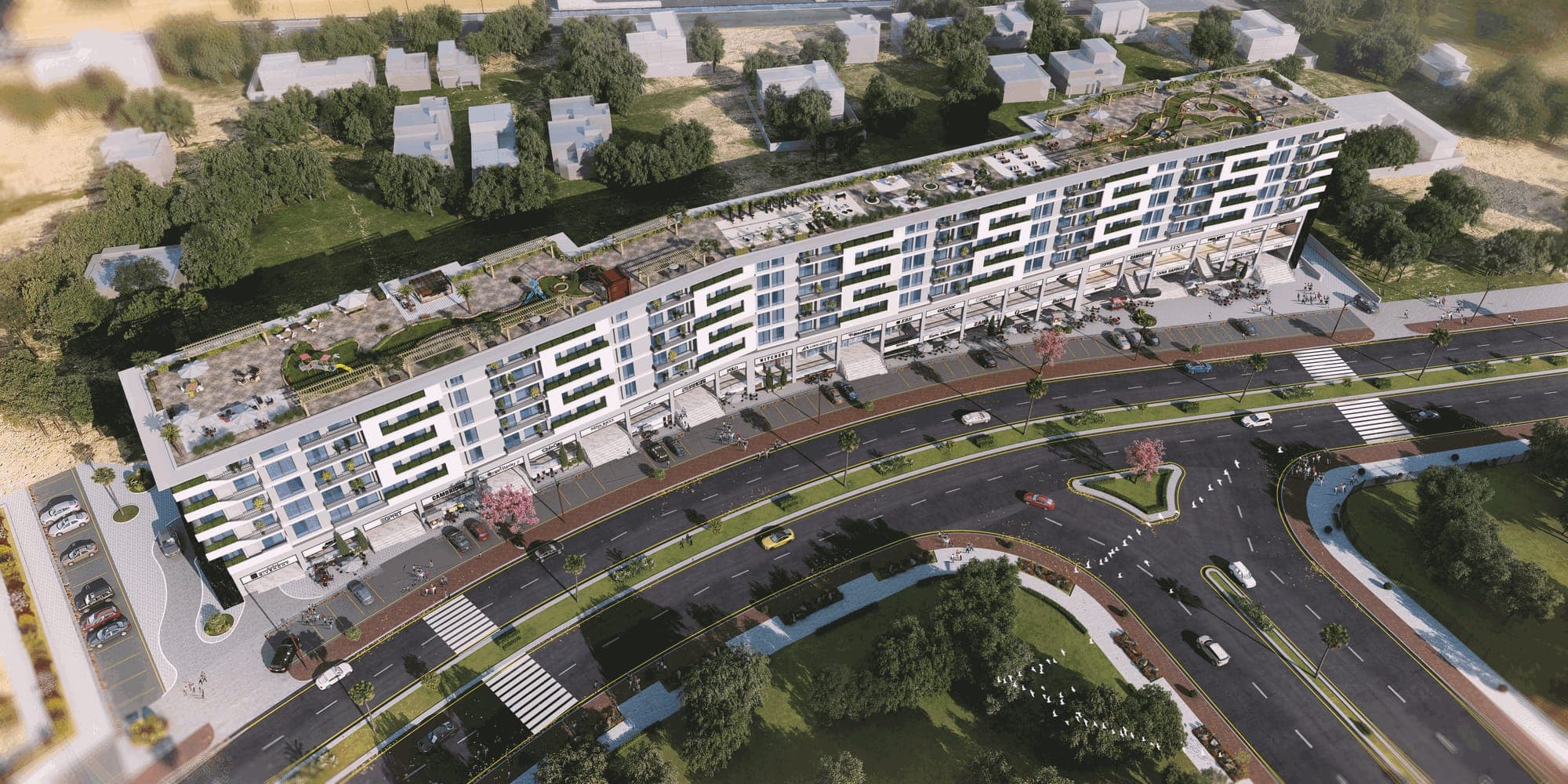 Aerial view of Hyde Park One along the Islamabad Expressway, Emaar Canyon Views